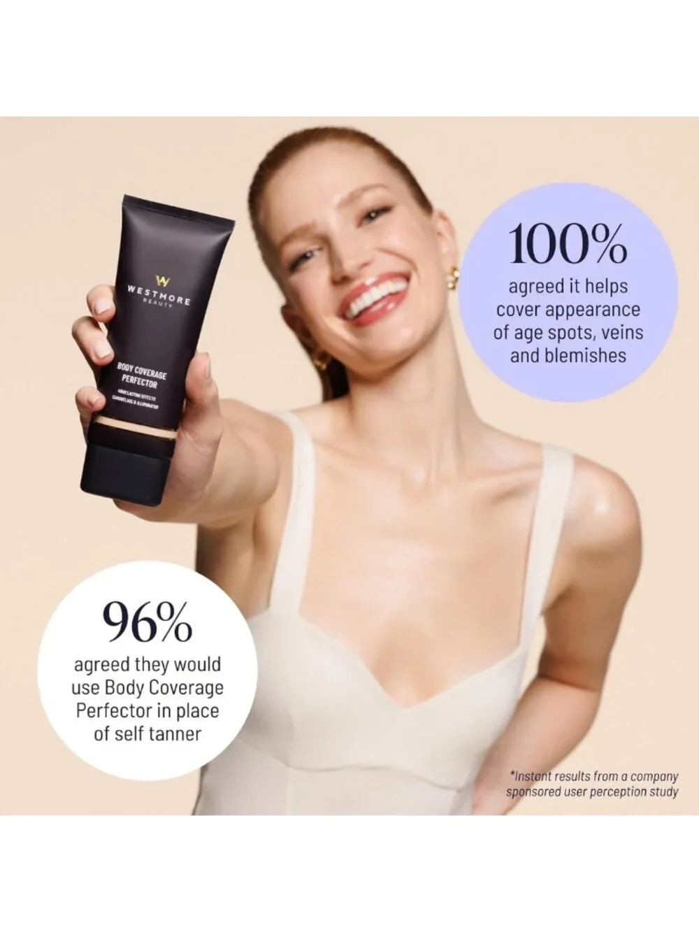 Waterproof Body Makeup & Brush - Leg Coverage, Tattoo Concealer, Golden Radiance